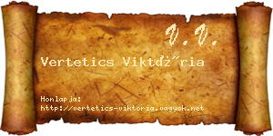 Vertetics Viktória névjegykártya